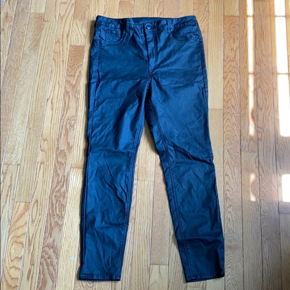 Black Faux leather jegging